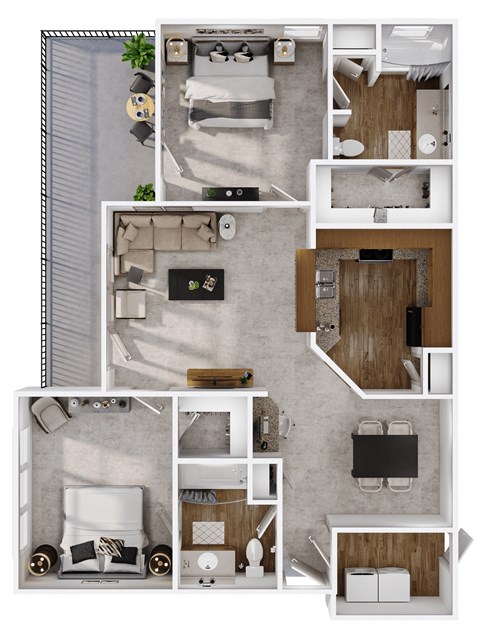 a floor plan of a house with a bedroom and a living room